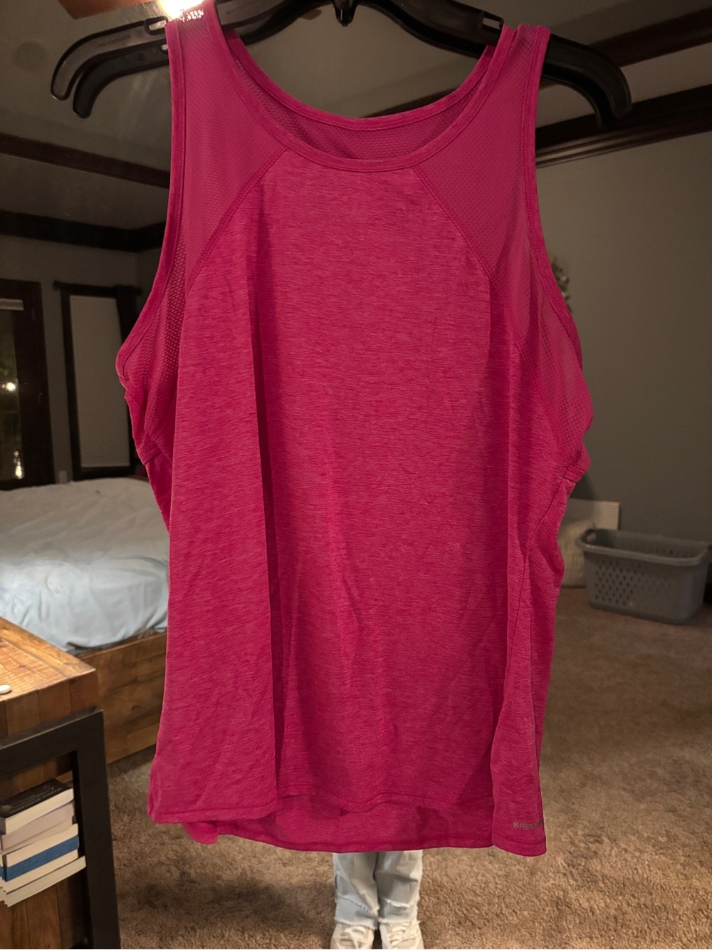 Reebok Fuchsia Athletic Mesh-Panel Tank Top